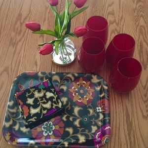 NWOT Vera Bradley Serving Platter &fabric napkins